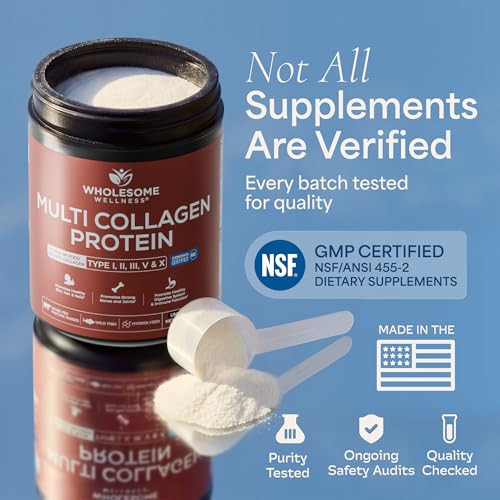 Wholesome Wellness Premium Multi Collagen Peptides Protein Powder For Women And Men