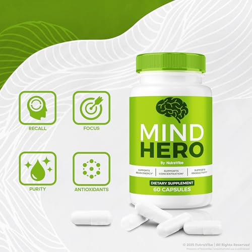Nutravibe (3 Pack) Mind Hero Capsules 180 Capsules 3 Pack