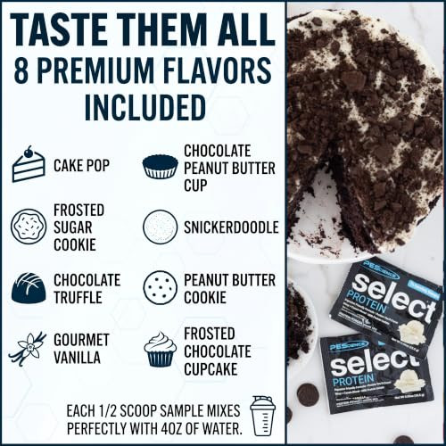 Pescience Select Protein Powder Packets Try 8 Flavors Sampler Variety Pack Pack Of 8