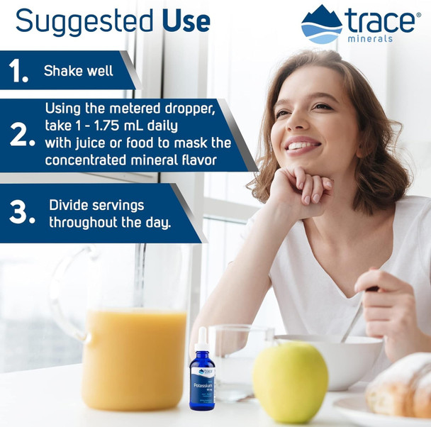 Trace Minerals Liquid Ionic Potassium Dietary Supplement 33 Servings 2 Fl Oz