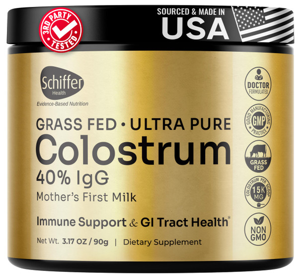Schiffer Health Premium Colostrum Supplement Highest Igg For Gut Health Immune Support 60 Servings