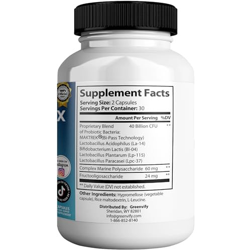 Puredenfix Max Extra Strength Probiotic Supplement With 40 Billion Cfu 60 Capsules