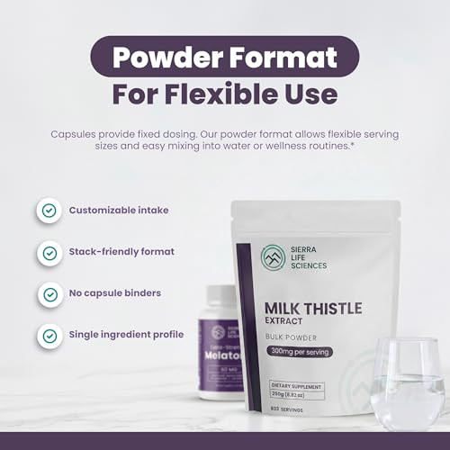 Sierra Life Sciences Milk Thistle Extract Powder 333 Servings 100G
