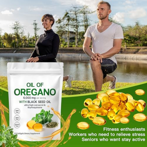 Woxma Oil Of Oregano Softgels With Carvacrol & Black Seed Oil 300 Softgels 6000Mg