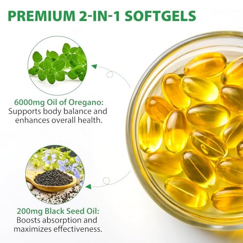 Xqdcicqu Oil Of Oregano Softgels 2 In 1 Oil Of Oregano 120 Count 6000Mg