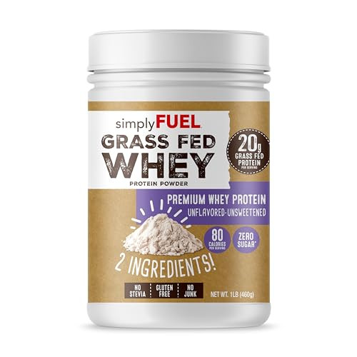 Simplyfuel 100% Grass Fed Whey Protein Powder Unflavored Unsweetened Zero Sugar Or 20 G