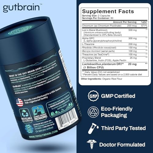 Purity Labs Gutbrain Brain Supplement For Memory And Focus With Probiotics Advanced 60 Capsules
