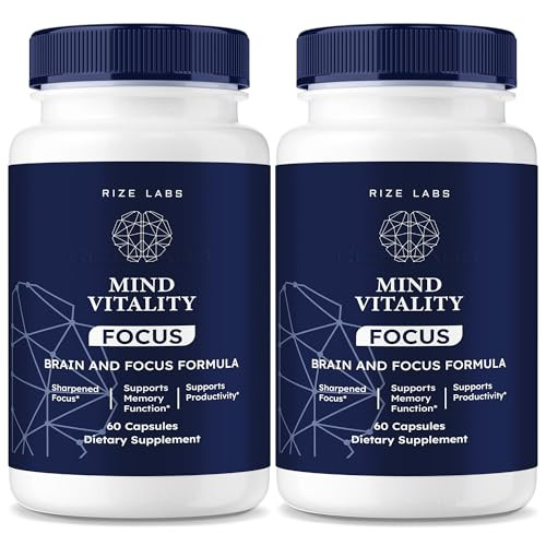 Rize Labs Mind Vitality Focus Brain Supplement Official Mind Vitality To Boost 120 Capsules Pack Of 2