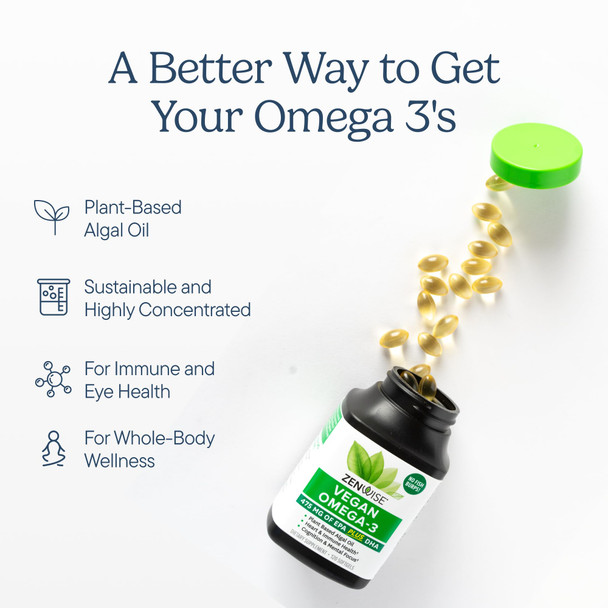 Zenwise Health Vegan Omega 3 Supplement 120 Softgels