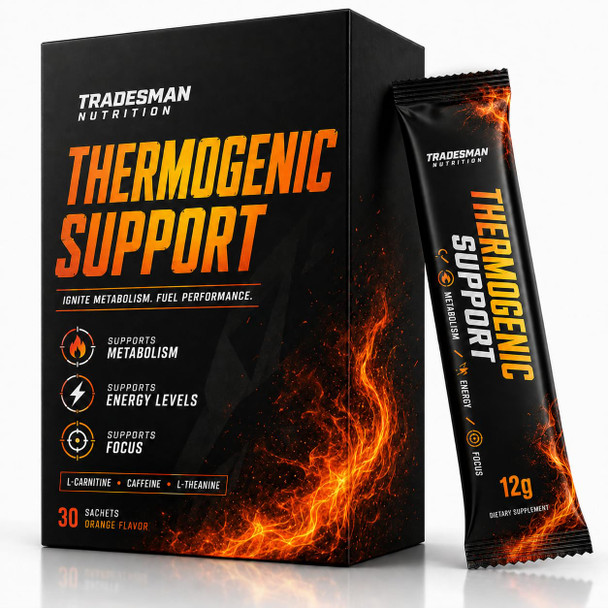 Tradesman Nutrition Shred Orange Energy Drink Powder In Packets Thermogenic Support Powder 30 Sachets