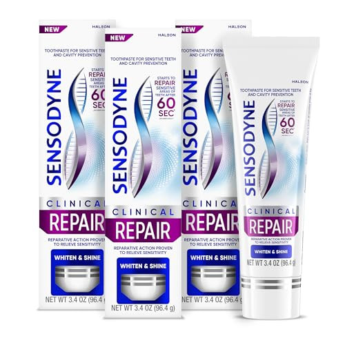 Sensodyne Clinical Repair Whiten & Shine Toothpaste For Sensitivity Relief (3 34 Oz 3 Pack