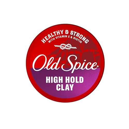 Old Spice Mens Hair Clay Healthy & Strong With Vitamin E & Biotin Mens Hair Styling Clay High Hold Matte Finish 2.22 Oz