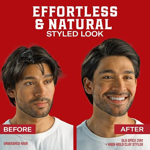 Old Spice Mens Hair Clay Healthy & Strong With Vitamin E & Biotin Mens Hair Styling Clay High Hold Matte Finish 2.22 Oz