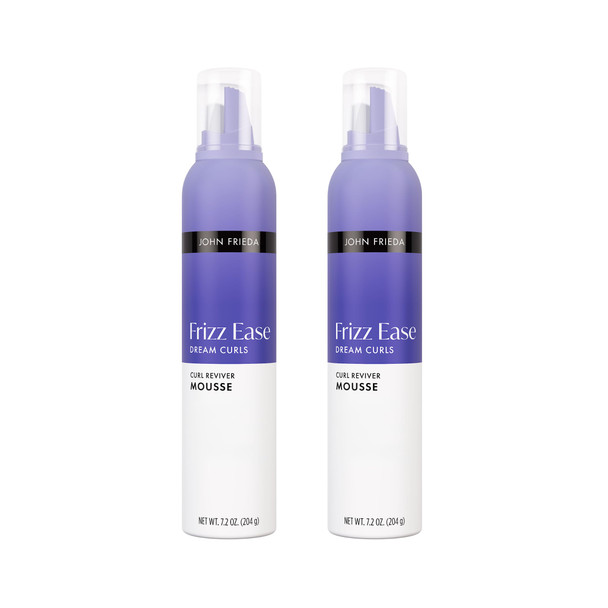 John Frieda Frizz Ease Dream Curls Curl Reviver Mousse Anti Frizz Hair Mousse For Curls 7.2 Oz Pack Of 2