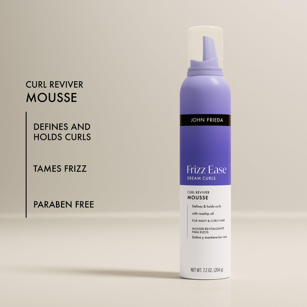 John Frieda Frizz Ease Dream Curls Curl Reviver Mousse Anti Frizz Hair Mousse For Curls 7.2 Oz Pack Of 2