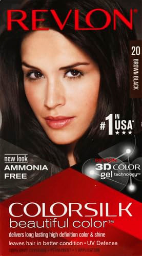 Revlon Permanent Hair Color Permanent Hair Dye Colorsilk With 100% Gray Coverage Ammonia- Keratin And Amino Acids 20 Brown/Black ( ) 4.4 Oz Pack Of 1
