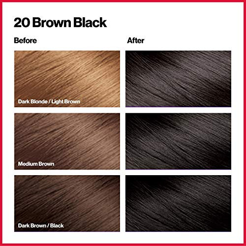 Revlon Permanent Hair Color Permanent Hair Dye Colorsilk With 100% Gray Coverage Ammonia- Keratin And Amino Acids 20 Brown/Black ( ) 4.4 Oz Pack Of 1