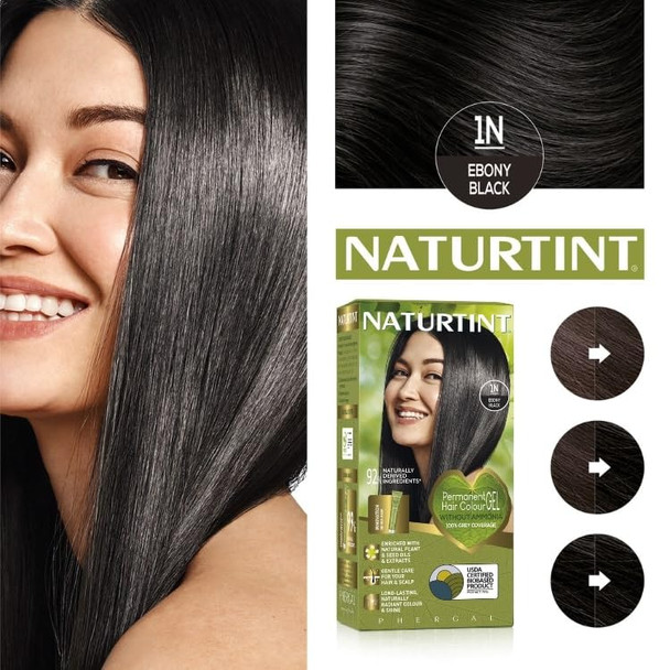 Naturtint 1N Ebony Black Hair Color 5.07 Fz