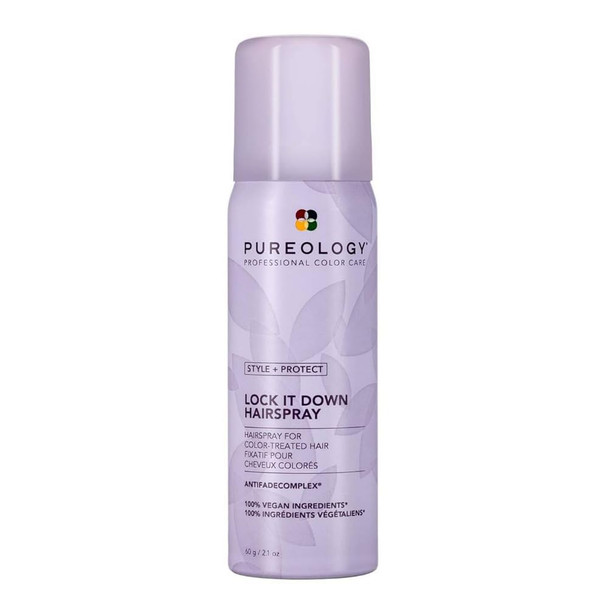 Pureology Style + Protect Lock It Down Hairspray For Color-Treated Hair - Provides Maximum Hold And Radiant Shine Silicone- & Vegan