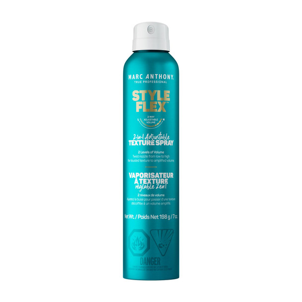 Marc Anthony Texture Hair Spray For Women & Men Style Flex 2-In-1 Adjustable Texture Hairspray - Low To Extra Hold Styling Spray For Soft Defined Thicker & Fuller-Looking Hair Style 7 Oz