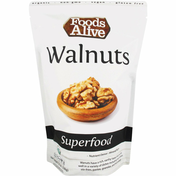 Organic Walnuts 12 oz by Foods Alive
