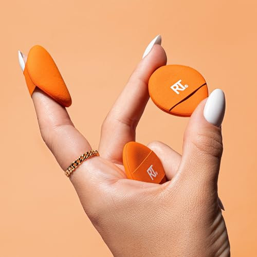 Real Techniques Mini Miracle Concealer Puff Trio Small Makeup Puff For Liquid & Cream Foundation & Concealer Targeted Concealing Travel Friendly & Reusable Vegan & Cruelty 3 Count