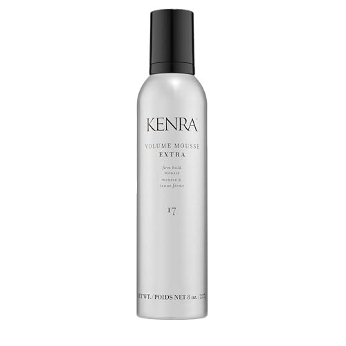 Kenra Volume Mousse Extra 17 Firm Hold Mousse Non-Drying Non-Flaking Lightweight Formula Tames Frizz & Conditions Thermal Protection Up To 450F All Hair Types 8 Oz