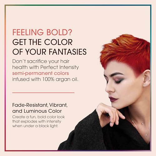 Onen Only Perfect Intensity Semi Permanent Hair Color - Vibrant Hair Dye Made With Argan Oil - Delivers Vibrant Accurate Color - No Developer Needed - Scarlet Red ( ) 3 Oz