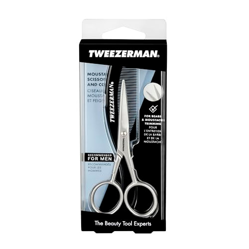 Tweezerman G.E.A.R. Moustache Scissors And Comb Black