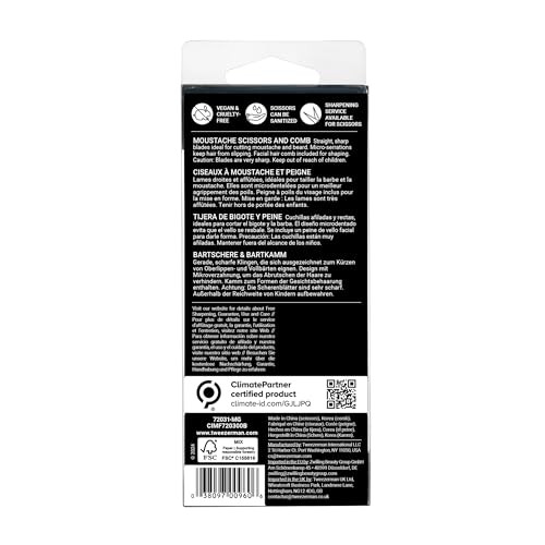 Tweezerman G.E.A.R. Moustache Scissors And Comb Black