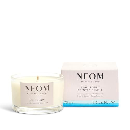 Neom Candle Travel Size Lavender Jasmine & Rosewood Scented Candles For On-The-Go Luxury Aromatherapy Candles Essential Oil Candle Tranquil & Relax Signature De-Stress Scent