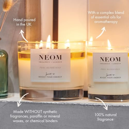 Neom Candle Travel Size Lavender Jasmine & Rosewood Scented Candles For On-The-Go Luxury Aromatherapy Candles Essential Oil Candle Tranquil & Relax Signature De-Stress Scent