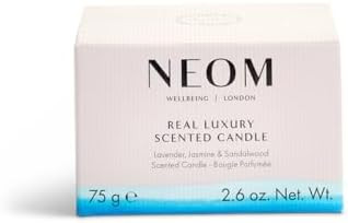 Neom Candle Travel Size Lavender Jasmine & Rosewood Scented Candles For On-The-Go Luxury Aromatherapy Candles Essential Oil Candle Tranquil & Relax Signature De-Stress Scent