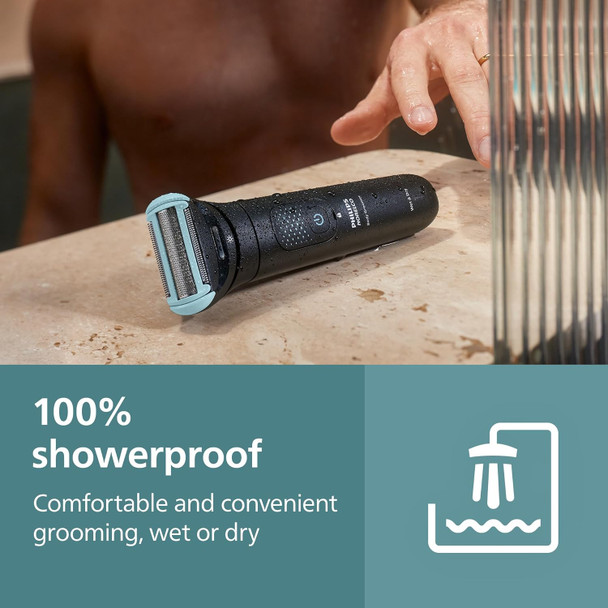 Norelco Philips Norelco Body Groomer 7000 Series Men's Whole Body Groomer Contour-Following 2D Flexing Head Triple Protect Shave System & Intimate Body Hair Trimmer 100% Showerproof Bg7480/50