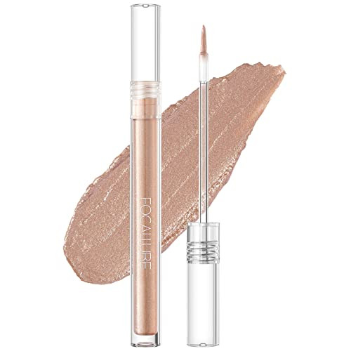Focallure Glittering Liquid Eyeshadow Quick-Drying Crease Resistant Creates High-Impact Shimmer Diamond Glow Eye Looks Precise Applicator 05 Champagne Shimmer