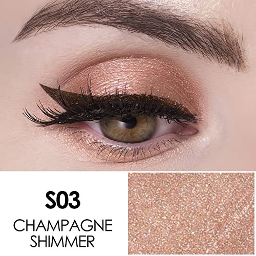Focallure Glittering Liquid Eyeshadow Quick-Drying Crease Resistant Creates High-Impact Shimmer Diamond Glow Eye Looks Precise Applicator 05 Champagne Shimmer