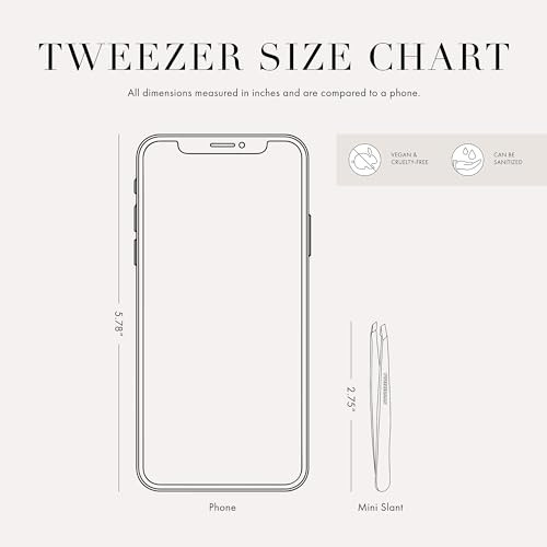 Tweezerman Mini Slant Tweezer - Tweezers For Eyebrows Travel Tweezers For Eyebrows Facial Hair (Dusted Onyx)