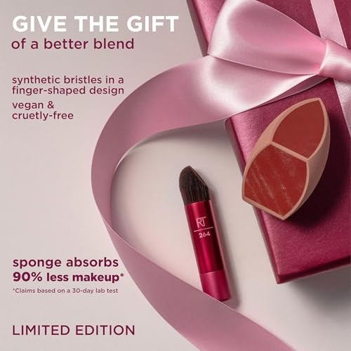 Real Techniques Makeupsaver Duo Set Limited Edition Brush & Makeup Sponge Kit For Foundation Stocking Stuffer Vegan & Cruelty- Makeup Tools 2 Piece