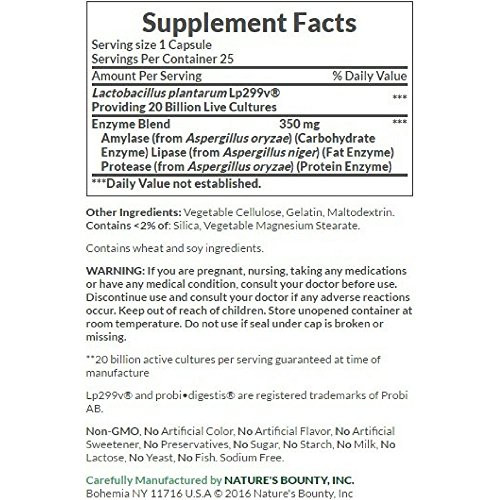 Nature's Bounty Probiotic Gx Gas & Bloating Formula Capsules 25 Ea ( ) Pack Of 3