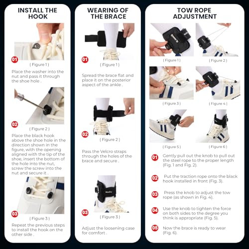 Welnove Adjustable Afo Foot Drop Brace With Dual-Knob - Lightweight Foot Drop Brace For Walking Gait Improvement Pain Relief And Achilles Tendon Support - Fits Left/Right Foot