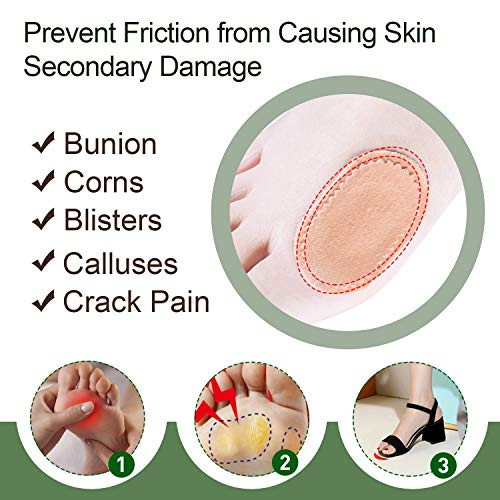 Welnove Bunion Cushions Pad - Fabric Toe And Foot Bunion Protector Pads Bunion Relief Pads For Reduce Rubbing Callus Chafing Friction -Strong Adhesive Stay In Place 36 Ct