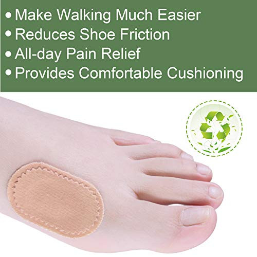 Welnove Bunion Cushions Pad - Fabric Toe And Foot Bunion Protector Pads Bunion Relief Pads For Reduce Rubbing Callus Chafing Friction -Strong Adhesive Stay In Place 36 Ct