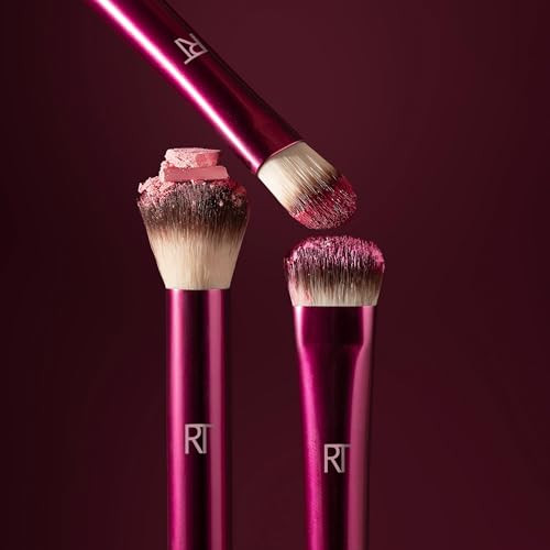 Real Techniques Cherry On Top Mesmereyes Brush Trio Limited Edition Makeup Brush Set Synthetic Bristles Eyeshadow Blending Brushes Vegan & Cruelty- For Powder & Cream Shadow Set 3 Piece
