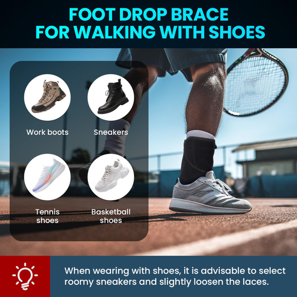 Welnove Drop Foot Brace With Arch SupportAfo Ankle Brace For WalkingRelieve The Instability Of Lower Limbs By Foot Drop Ms Spinal Cord Injury (Include Left And Right Fsa Hsa Eligible) 2 Pack