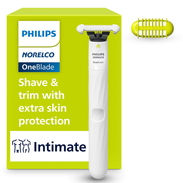 Norelco Philips Norelco Oneblade Intimate Designed For Pubic Grooming Trim & Shave With Extra Skin Protection Model Qp1924/70