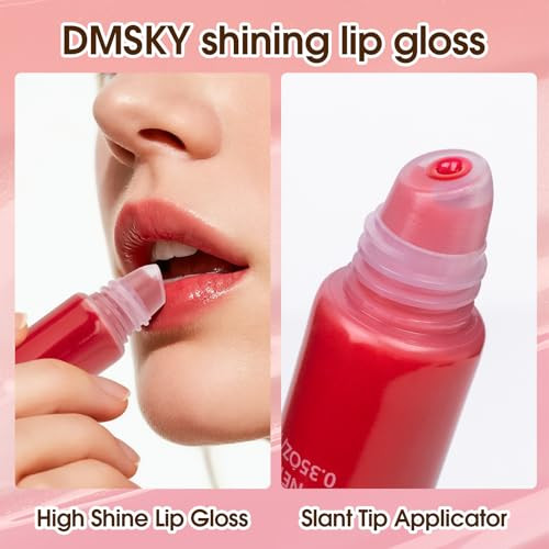 Dmsky Lip Gloss Set 12 Colors Lip Oil For Dry Cracked Lips Moisturizing Lip Balm Infused With Vitamin E For A Sheer Tint Of Color 12 Pack