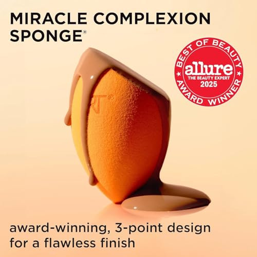 Real Techniques Mini Travel Duo Makeup Brush Set For Traveling Mini Foundation Brush & Makeup Blender Sponge For Blending On-The-Go Achieve A Complete Base Latex & Cruelty- Set 2 Piece