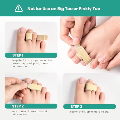 Welnove Hammer Toe Straightener - Broken Toe Wraps - Hammer Toe Corrector For Women - Toe Splints For Crooked Toes Curled Toes Bent Toes - (Multi-Size Firm Beige) 8 Pack