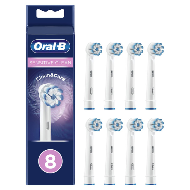 Oral-B Sensitive Clean Brush Heads X 8 Original Refill For Electric Toothbrush White 200 Gram
