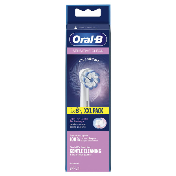 Oral-B Sensitive Clean Brush Heads X 8 Original Refill For Electric Toothbrush White 200 Gram